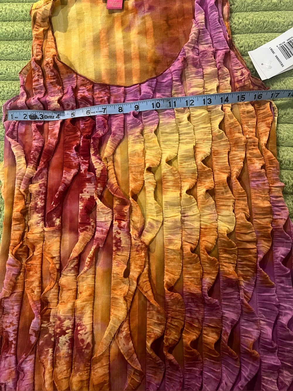 Sunny Leigh Textured Ruffle Tank Top Multicolor NWT Size Large - Picture 8 of 8